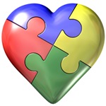 asperger's autism awareness puzzle heart t-shirt