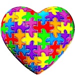 autism awareness puzzle heart t-shirt