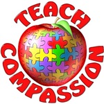 autism teach compassion puzzle apple t-shirt